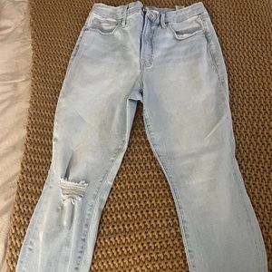 Good American Good Waist Cropped Raw Edge Skinny Jeans